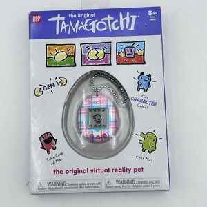 The Original Tamagotchi Gen 1‎ Virtual Pet Pink Blue Plaid NEW Sealed